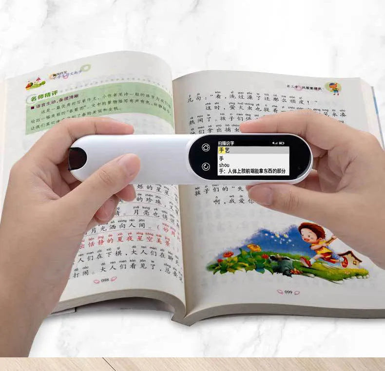 Pearl white smart scanning pen with 16GB storage and WiFi for English textbook translation