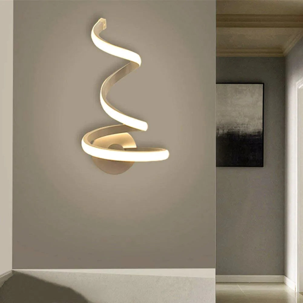 Modern aluminium shade wall lamp in Outer Snake style with LED light source