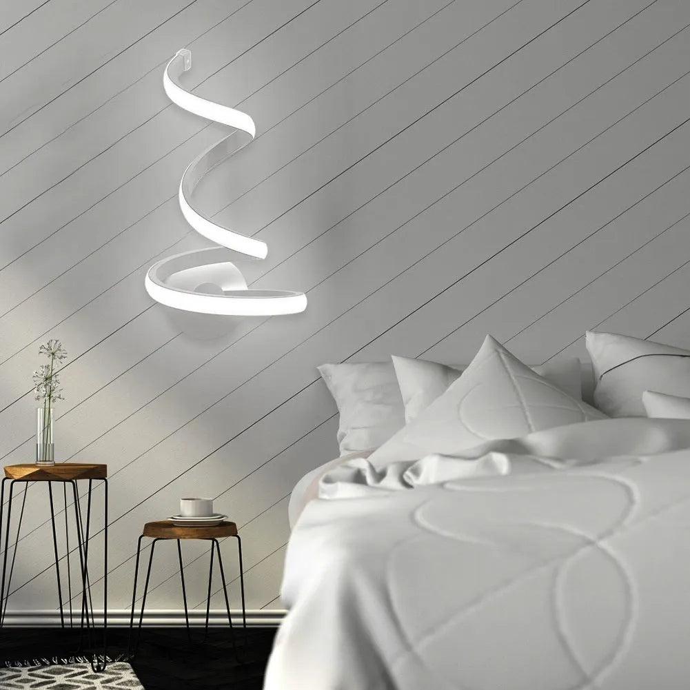 Modern aluminium shade wall lamp in Outer Snake style with LED light source