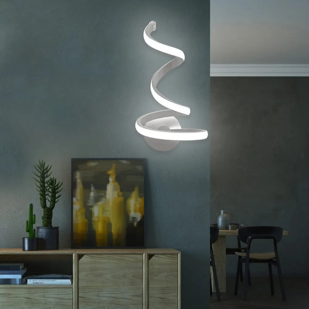 Modern aluminium shade wall lamp in Outer Snake style with LED light source
