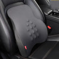 Car electric headrest and lumbar cushion set with three‑gear massage, memory foam filler, plain pattern, black colour