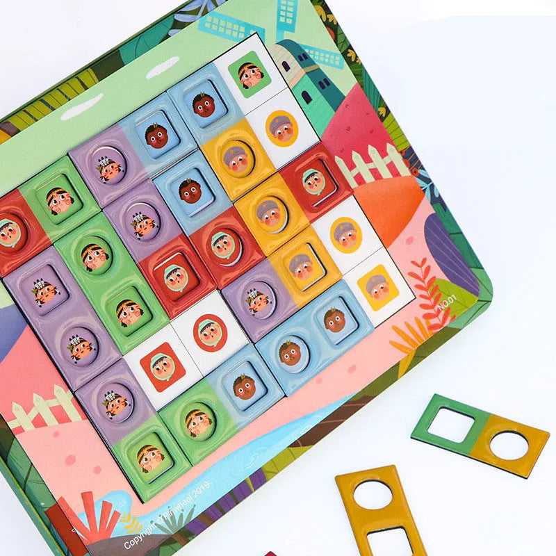 Magnetic glue butt bump reasoning logic table game with silicone chess for children's educational play