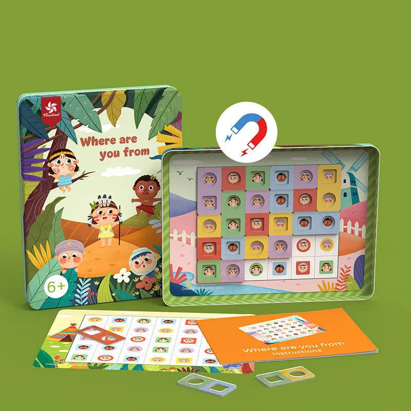 Magnetic glue butt bump reasoning logic table game with silicone chess for children's educational play