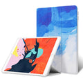 Imitation leather flip case for iPad 10.2 with silicone inner shell in watercolour blue colour