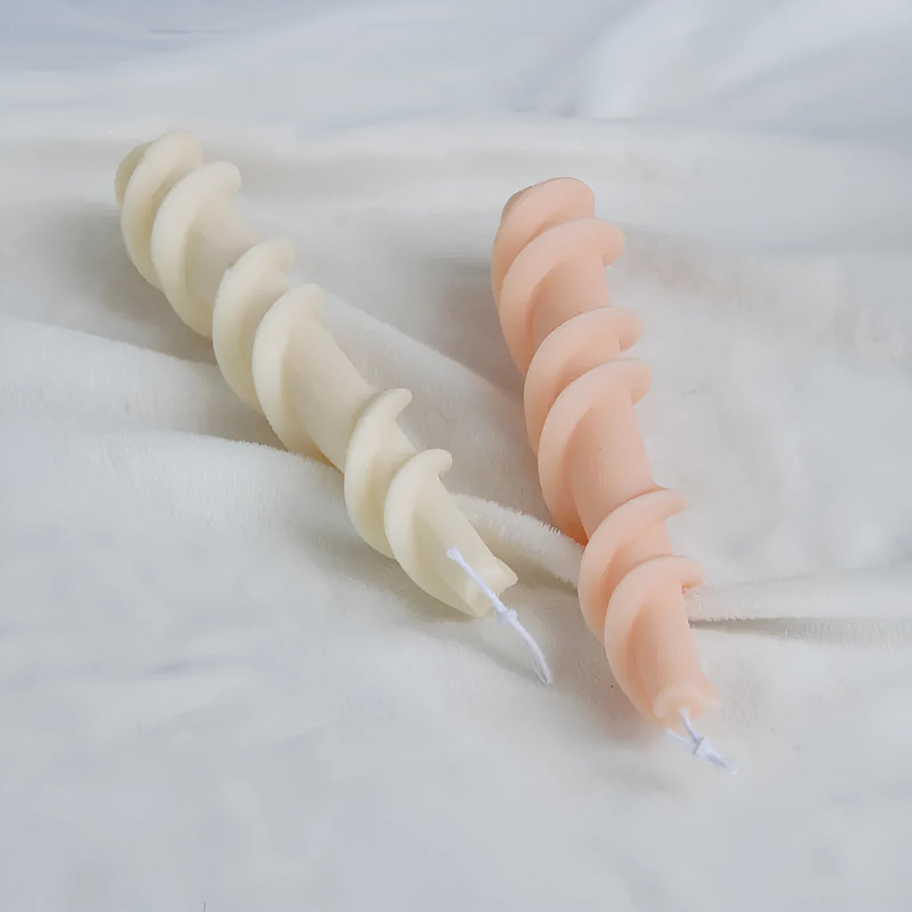 Spiral lace rod wax silicone mould for decorative candle making with rotating design
