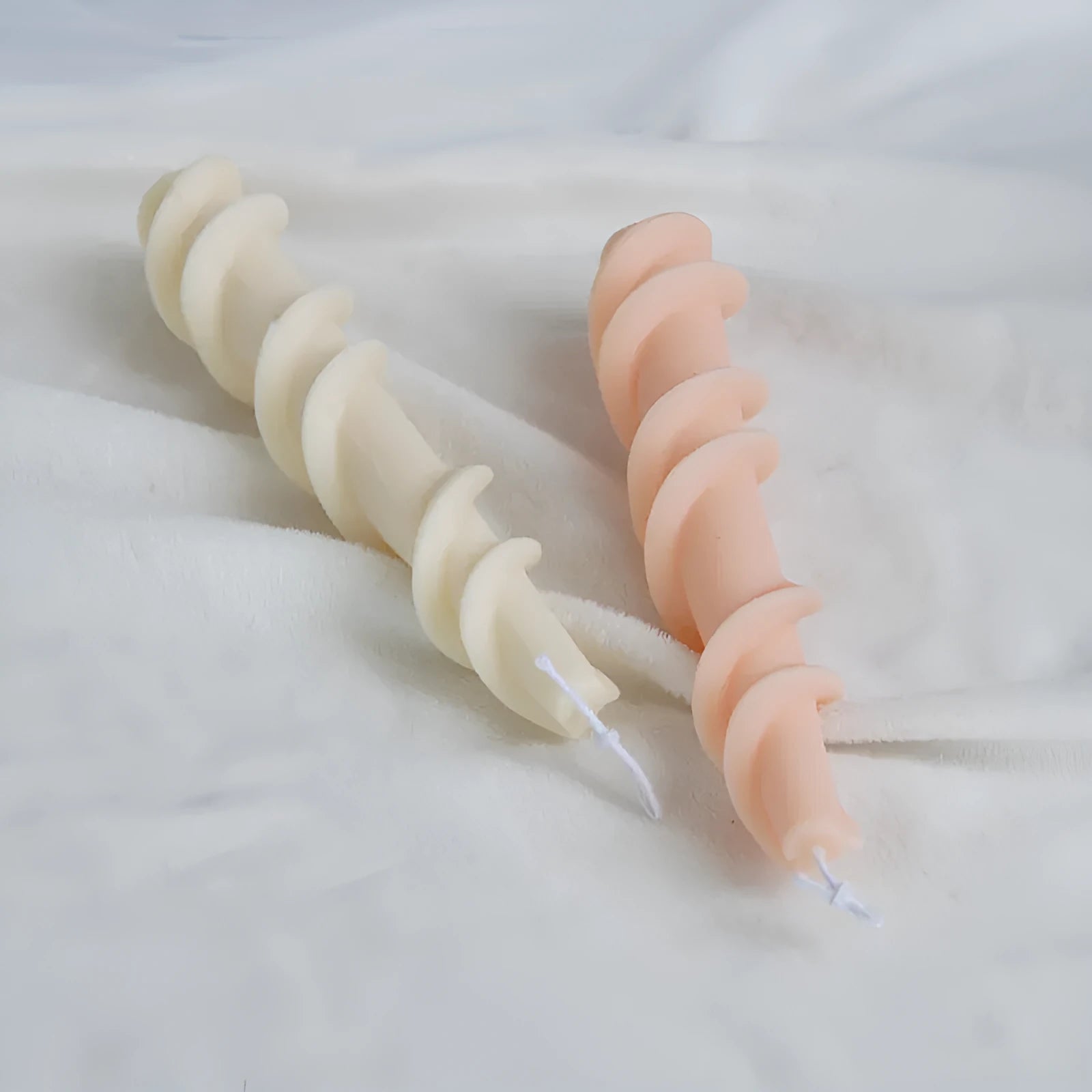 Spiral lace rod wax silicone mould for decorative candle making with rotating design