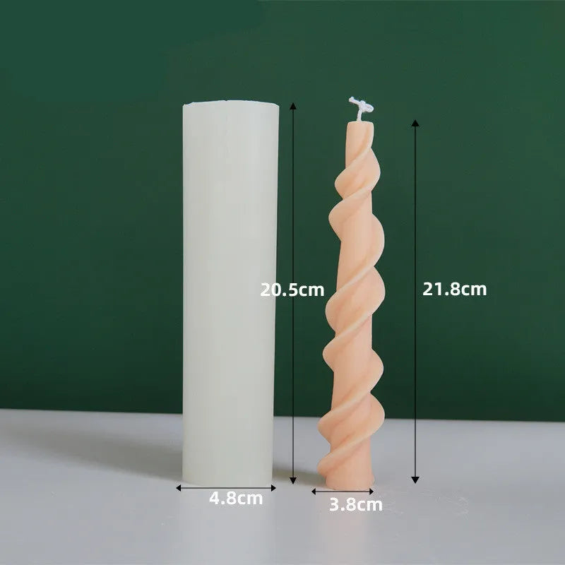 Spiral lace rod wax silicone mould for decorative candle making with rotating design