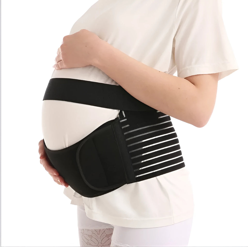 Elastic pregnant belly support belt with adjustable Velcro waist band