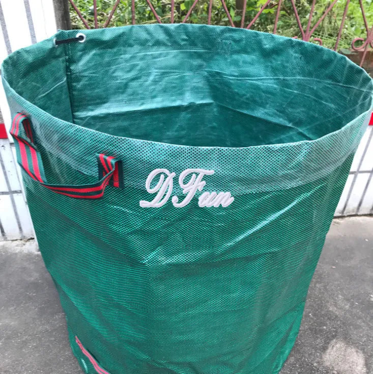 Green PP garden leaf bag for collecting fallen leaves and plant waste in various sizes