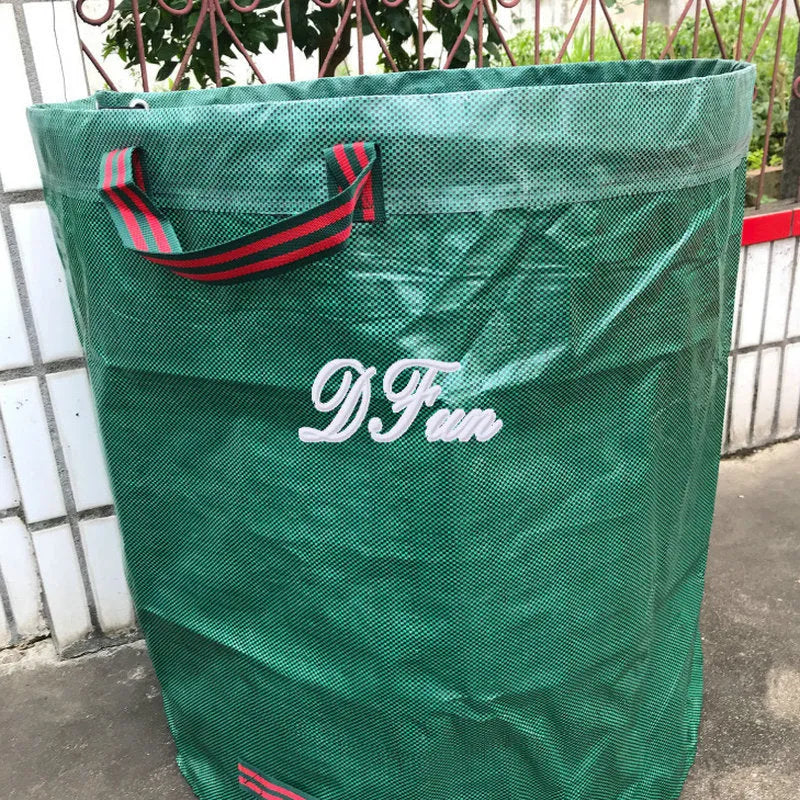 Green PP garden leaf bag for collecting fallen leaves and plant waste in various sizes