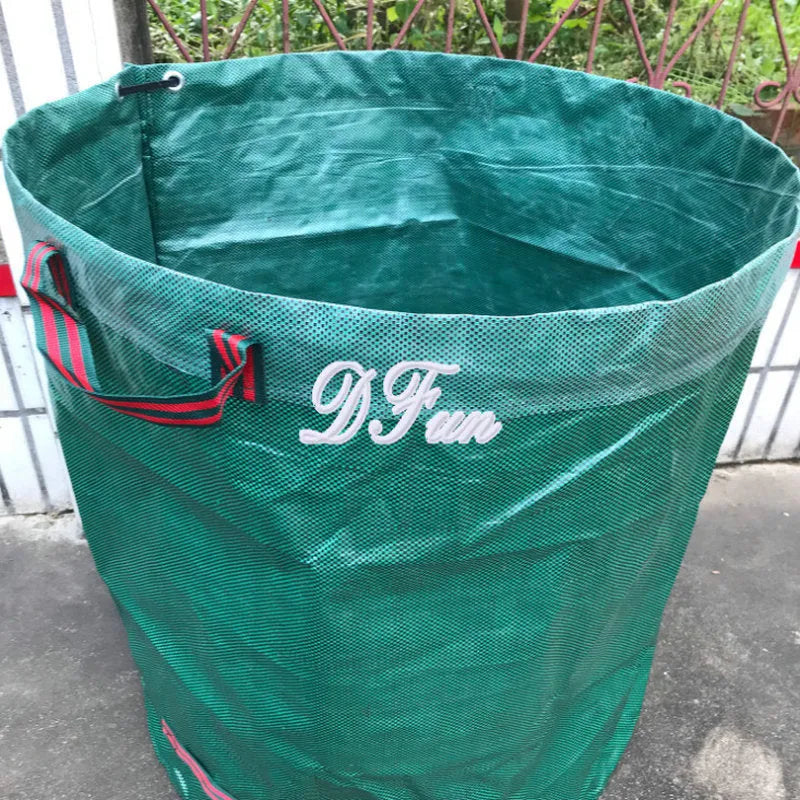 Green PP garden leaf bag for collecting fallen leaves and plant waste in various sizes