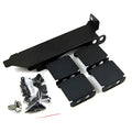Graphics card cooling fan bracket showing 80mm and 90mm fan mounting points in three colour options