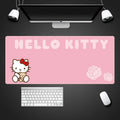 Pink oversized waterproof cloth mouse pad 50x100cm with cartoon girl and heart design
