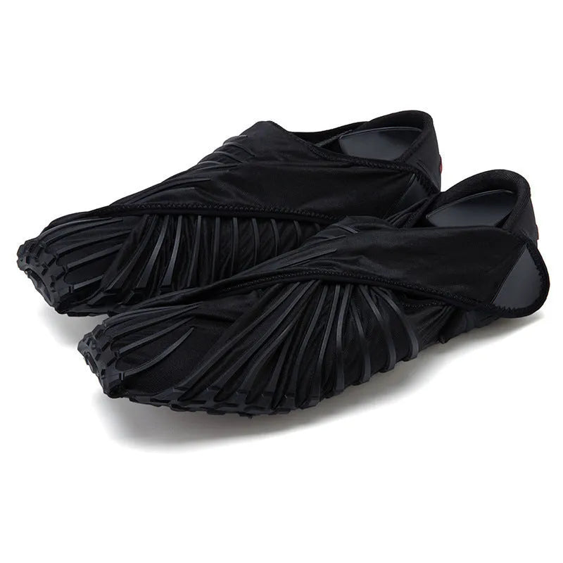 Unisex fitness treadmill dance shoes in red with elastic waterproof cloth upper and KPU outsole