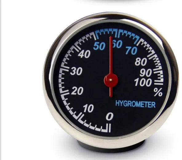Luminous car clock and thermometer in black, blue, red or white plastic, Mini clock or Thermometer model