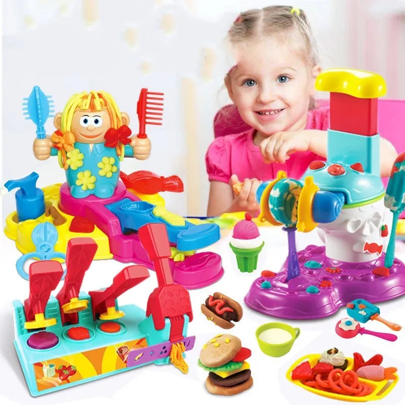 DIY kindergarten educational toys coloured modelling clay sets in four style options with box dimensions