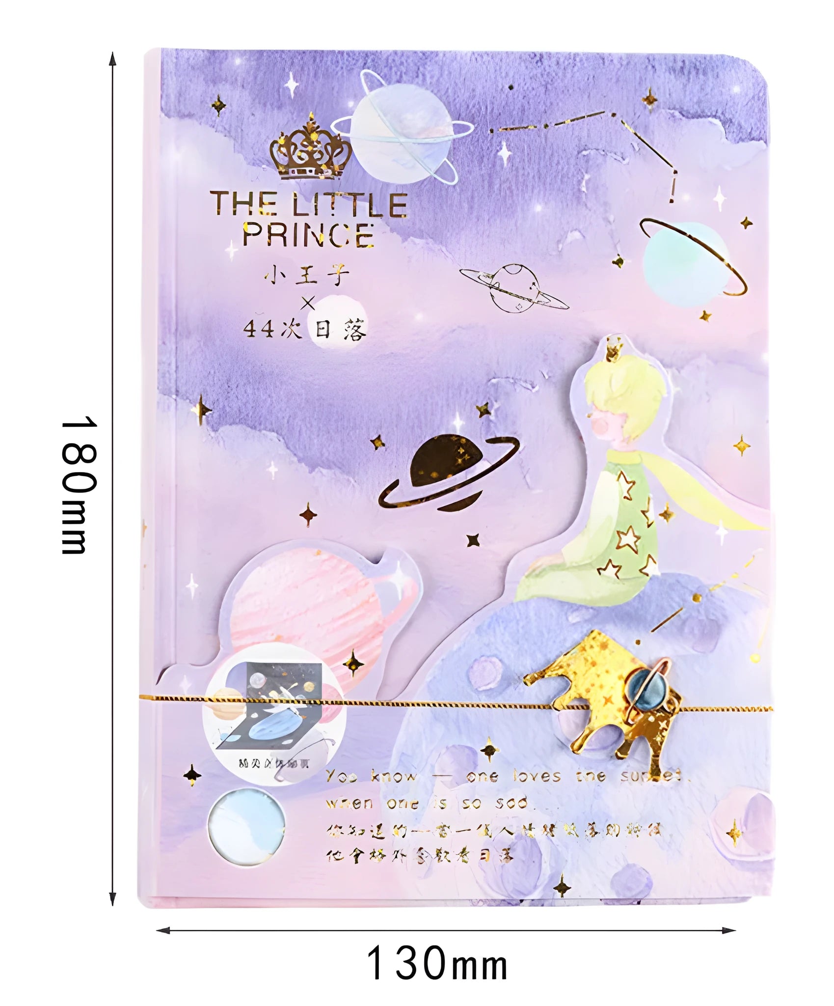 A5 hardcover notebook with butterfly-themed bronzed decoration and colour interior pages