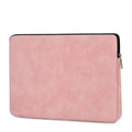 Black PU leather laptop bag liner sleeve with zipper and soft handle