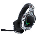 Wired over-ear gaming headset with microphone, 3.5mm plug, 2m braided cable, Black and Camouflage White options