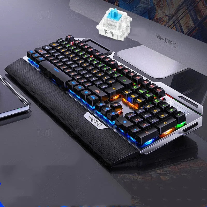 Silver Carving K100 metal mechanical keyboard 108 keys black colour with wired USB cable