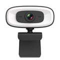 Black USB computer webcam with 2K resolution and 4 megapixel CMOS sensor