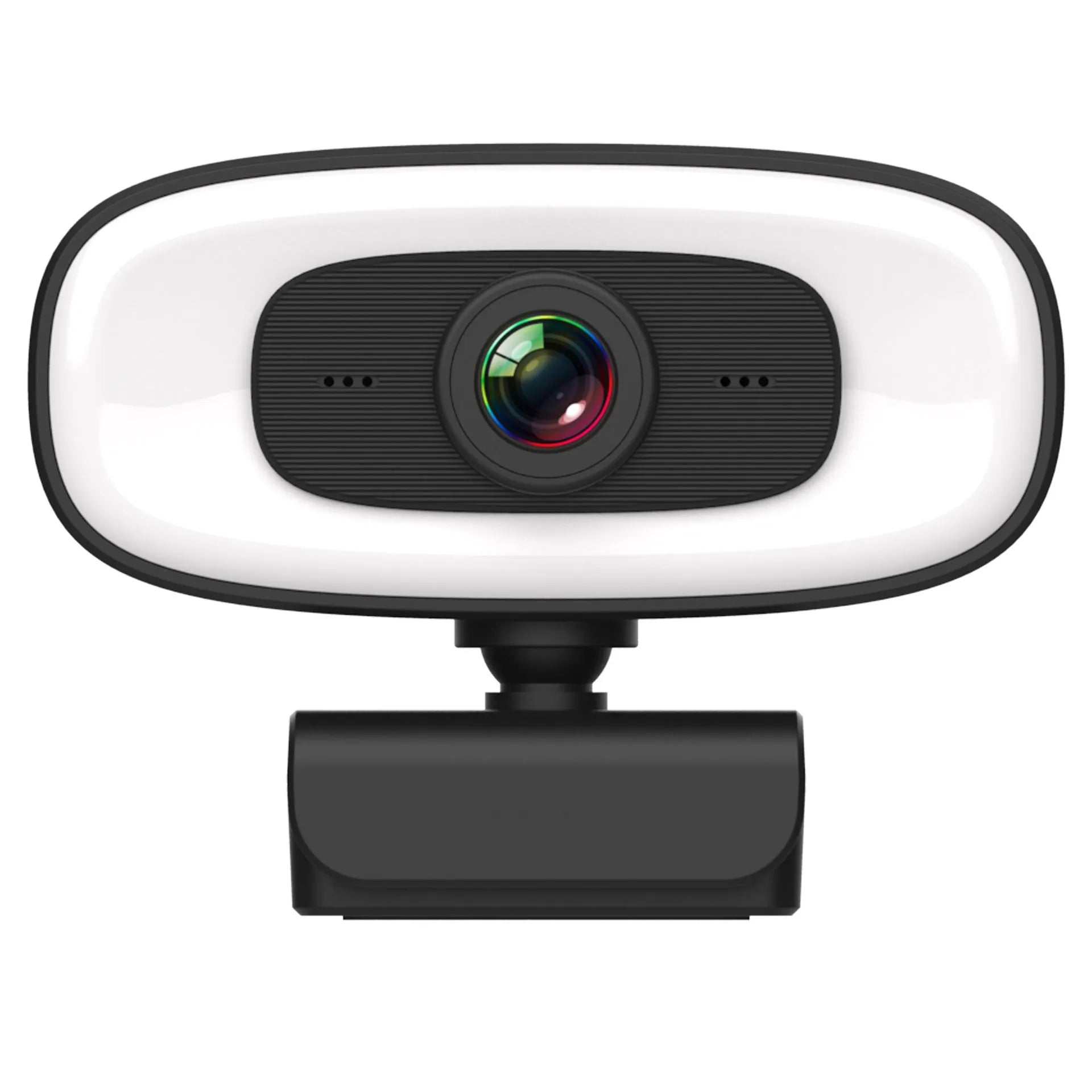 Black USB computer webcam with 2K resolution and 4 megapixel CMOS sensor