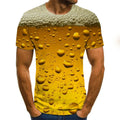 Men's casual T-shirt with 3D digital printed lone bird solo pattern in black, loose fit