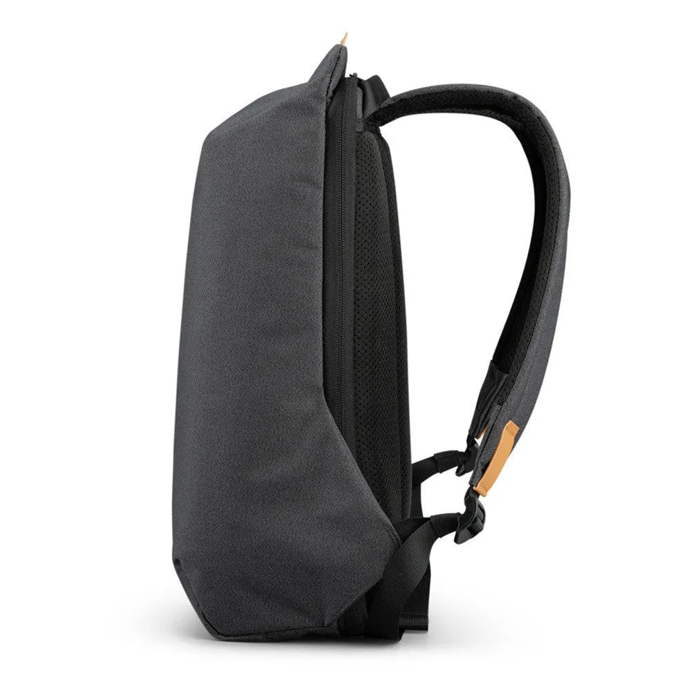 Jinshengsi medium USB charging backpack in dark gray, polyester, 15.6 inch laptop capacity
