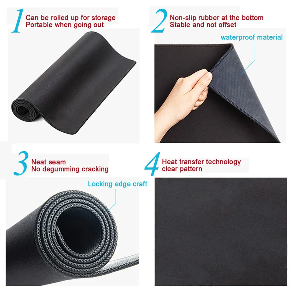 Sailor Moon non-slip desk mat with natural rubber backing and fine cloth surface, available in multiple sizes.