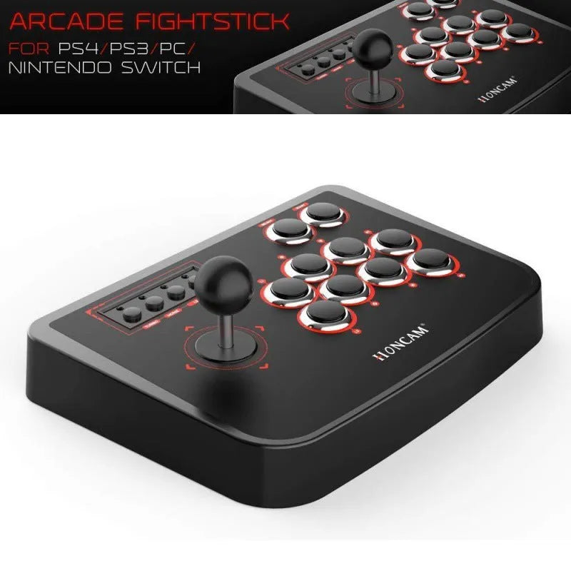 Black wired arcade fighting stick gamepad with 2.5m USB cable for PS4 PS3 Switch PC