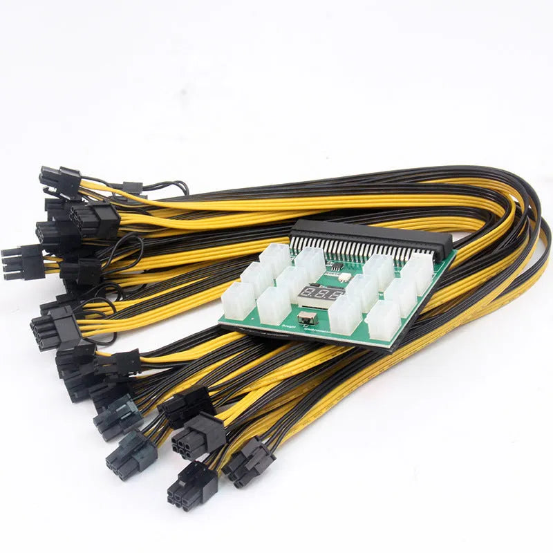 Server power to 6pin PCIe GPU adapter card with twelve 50cm 8-pin cables