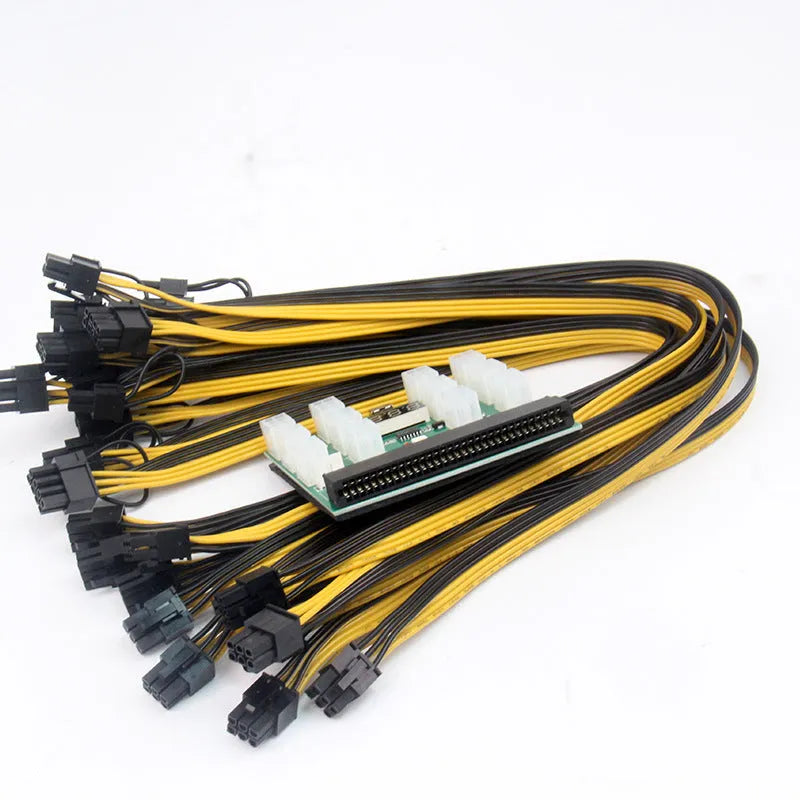 Server power to 6pin PCIe GPU adapter card with twelve 50cm 8-pin cables