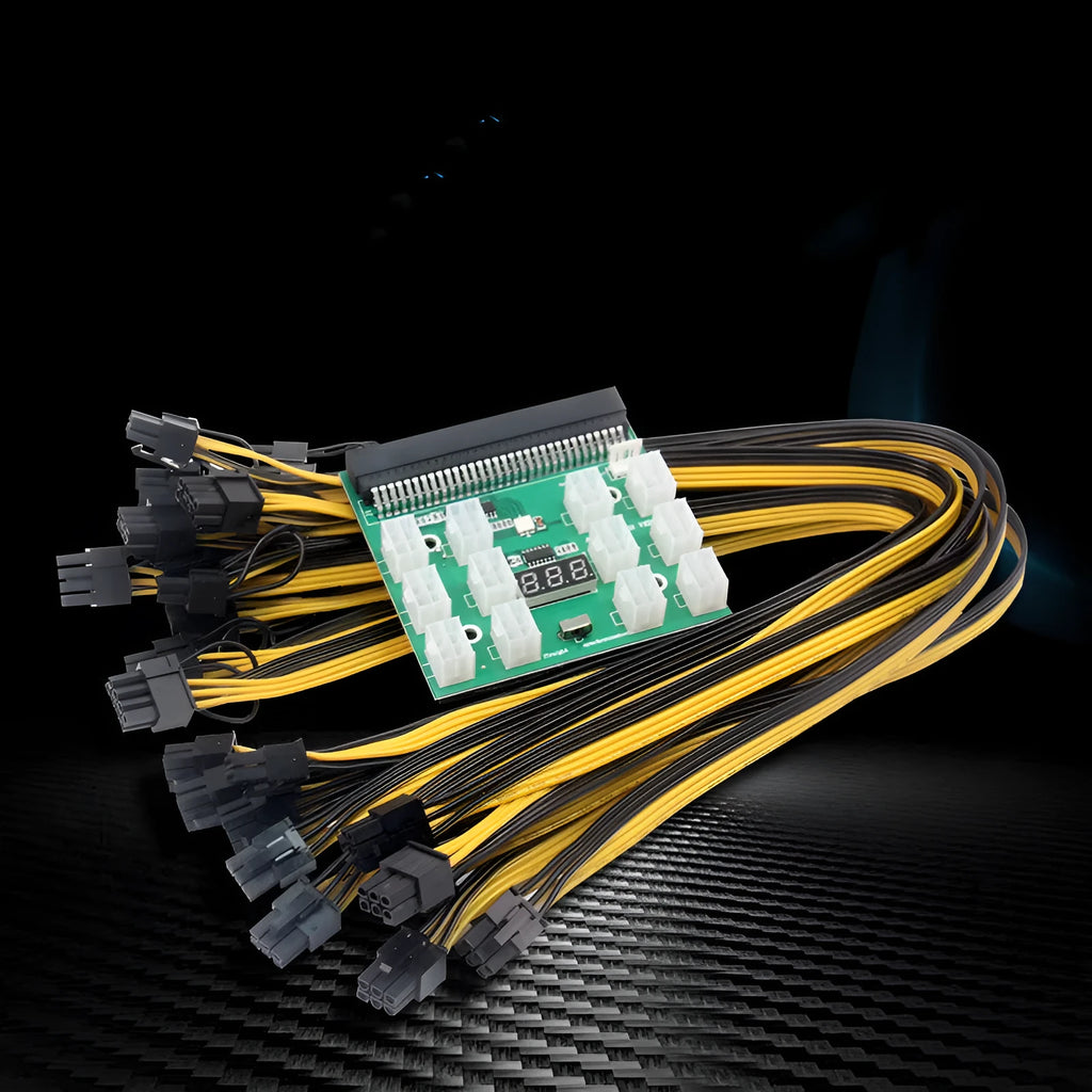 Server power to 6pin PCIe GPU adapter card with twelve 50cm 8-pin cables
