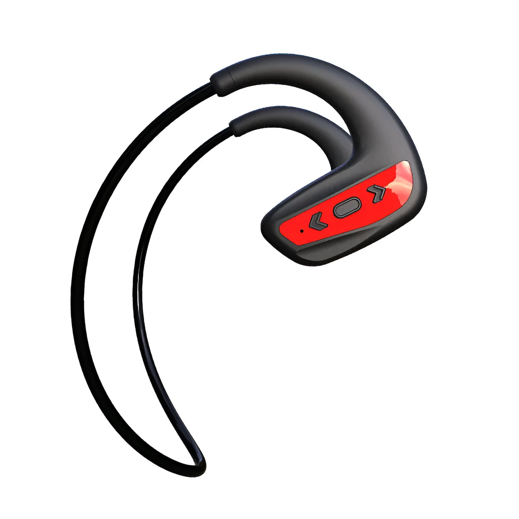 Suomijia SM608 Bluetooth swimming headset in black or red for waterproof sports audio