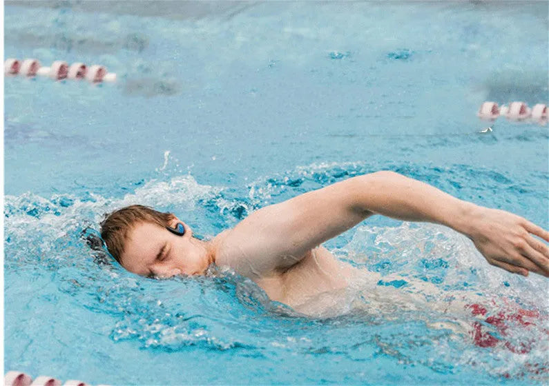 Suomijia SM608 Bluetooth swimming headset in black or red for waterproof sports audio