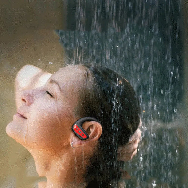 Suomijia SM608 Bluetooth swimming headset in black or red for waterproof sports audio