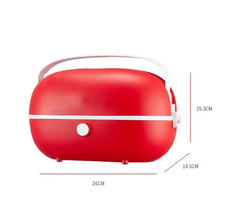 Green portable electric lunch box with stainless steel inner tank and control panel