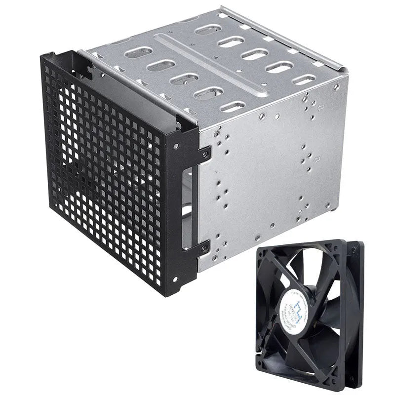 Transparent 5.25 to 3.5 inch hard drive cage for desktop PC optical drive bay conversion