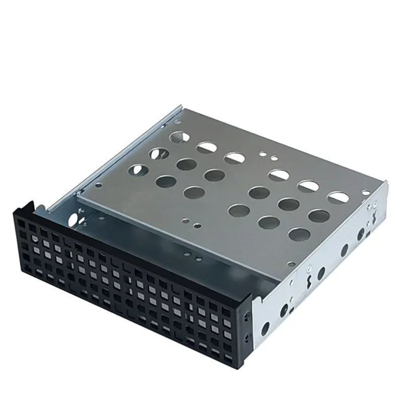Transparent 5.25 to 3.5 inch hard drive cage for desktop PC optical drive bay conversion