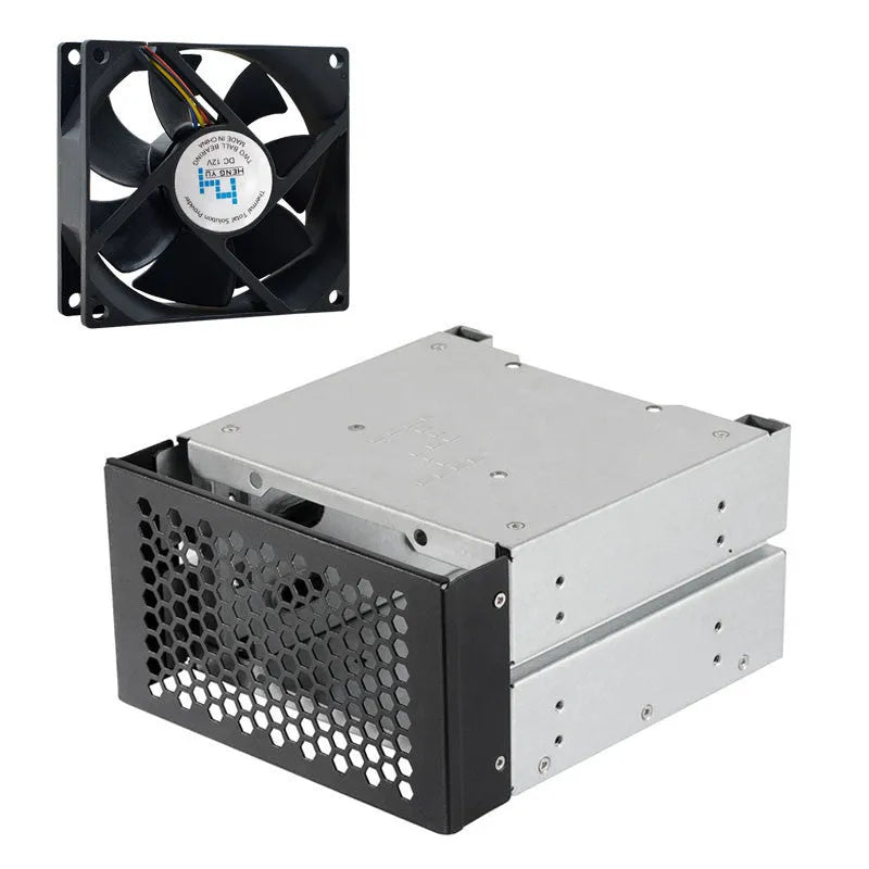 Transparent 5.25 to 3.5 inch hard drive cage for desktop PC optical drive bay conversion