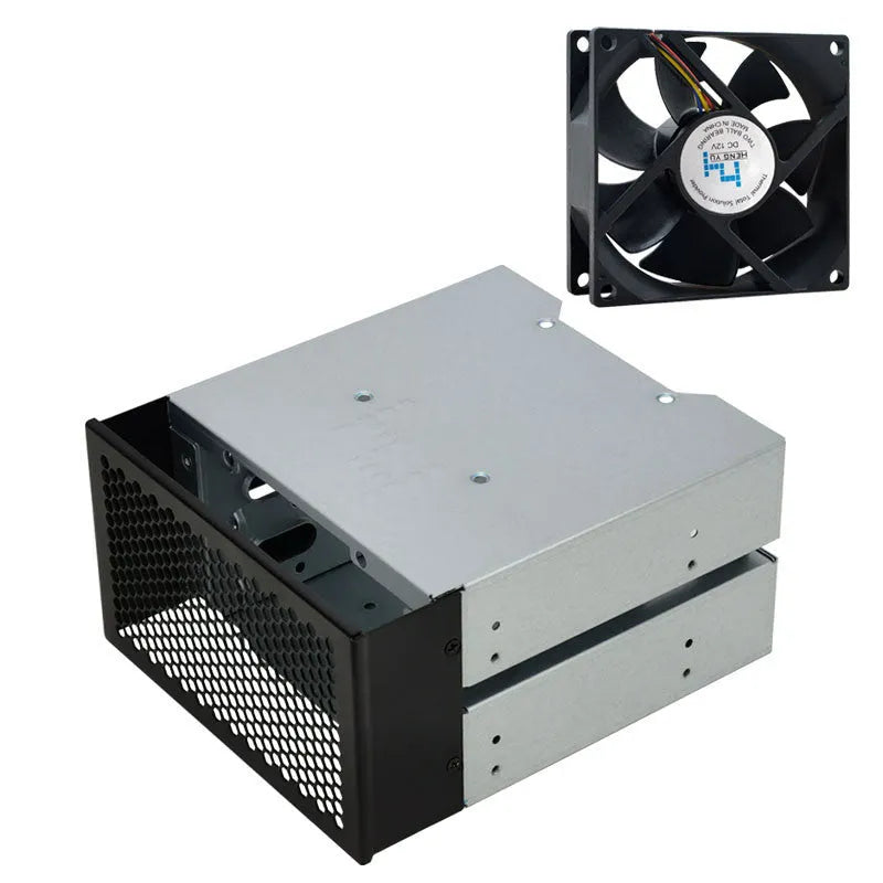 Transparent 5.25 to 3.5 inch hard drive cage for desktop PC optical drive bay conversion