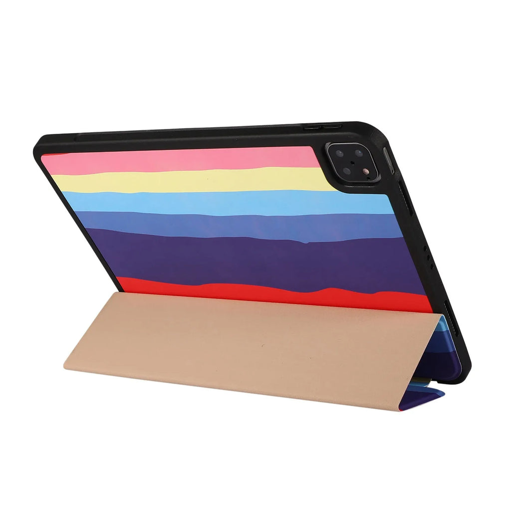 Tablet case in blue with tri-fold cover and pen slot for iPad 10.2 inch