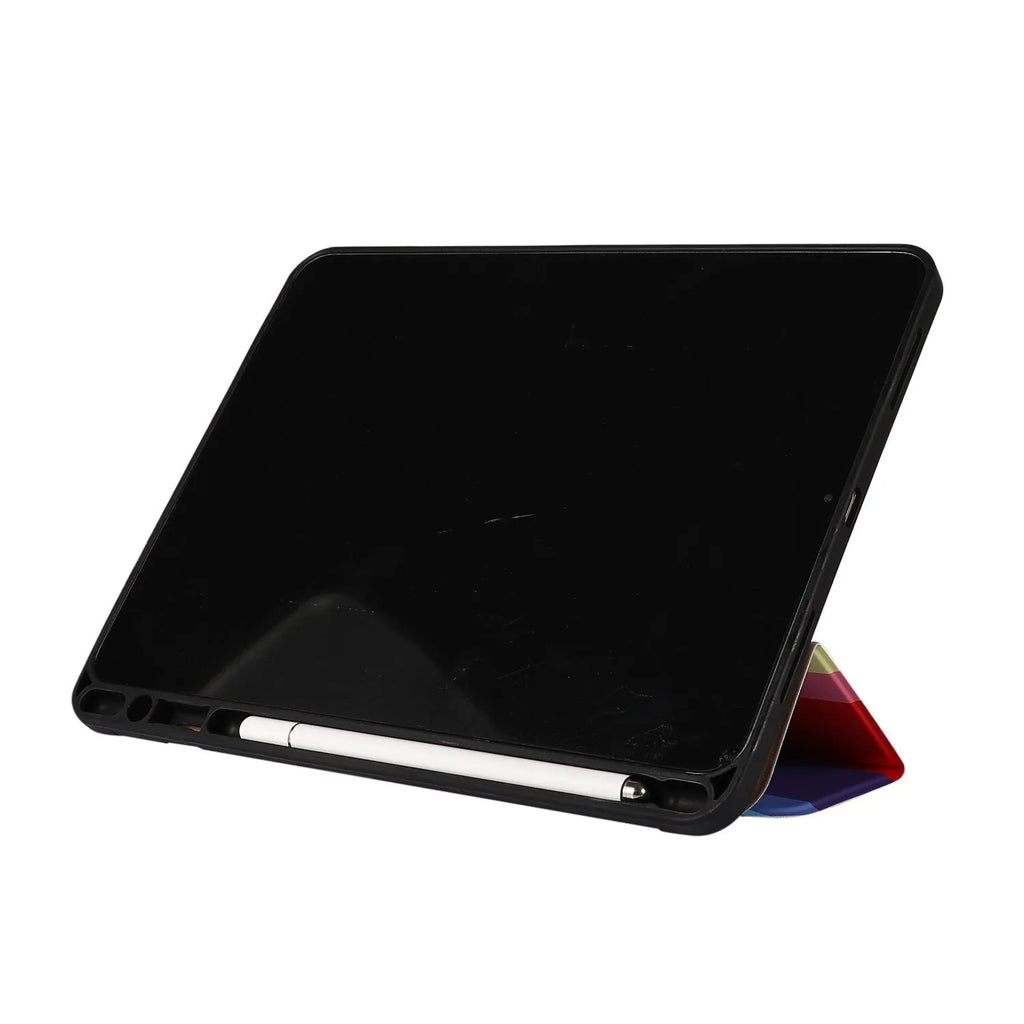 Tablet case in blue with tri-fold cover and pen slot for iPad 10.2 inch