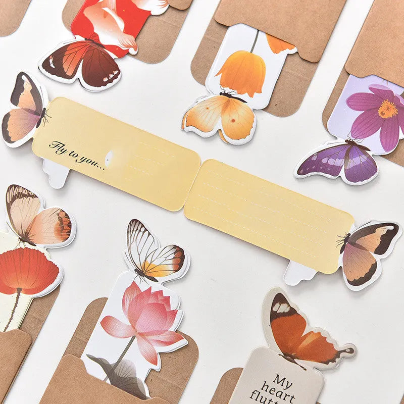 Flat butterfly paper bookmark from Japan and South Korea, 13.5cm long, for gifting.