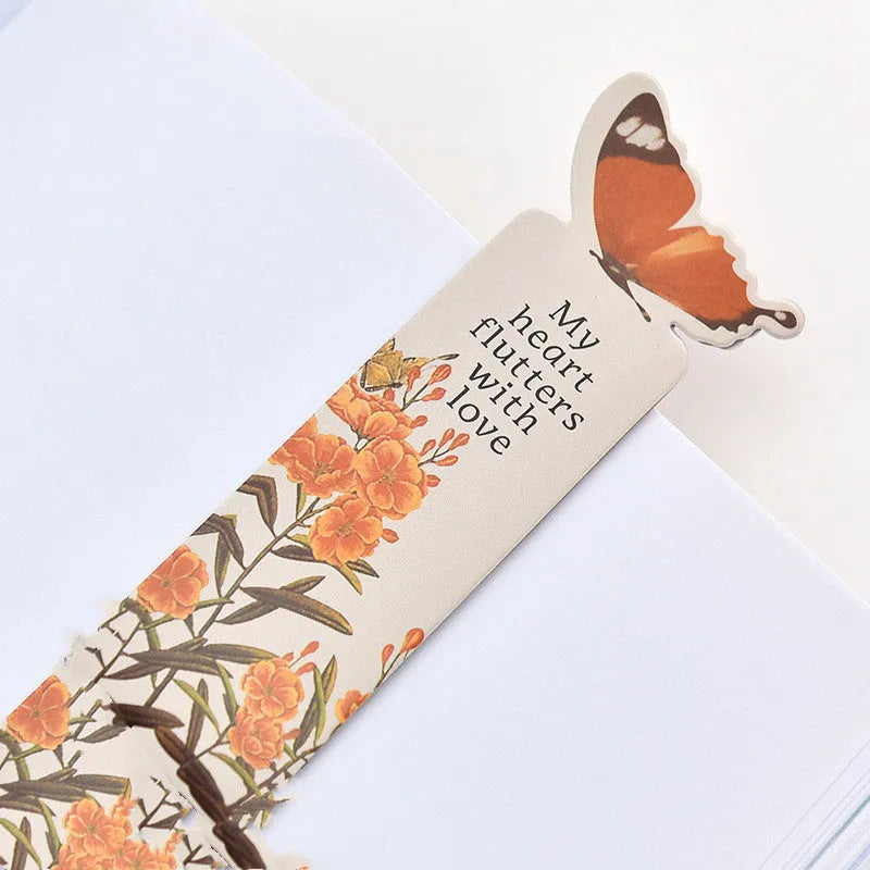 Flat butterfly paper bookmark from Japan and South Korea, 13.5cm long, for gifting.