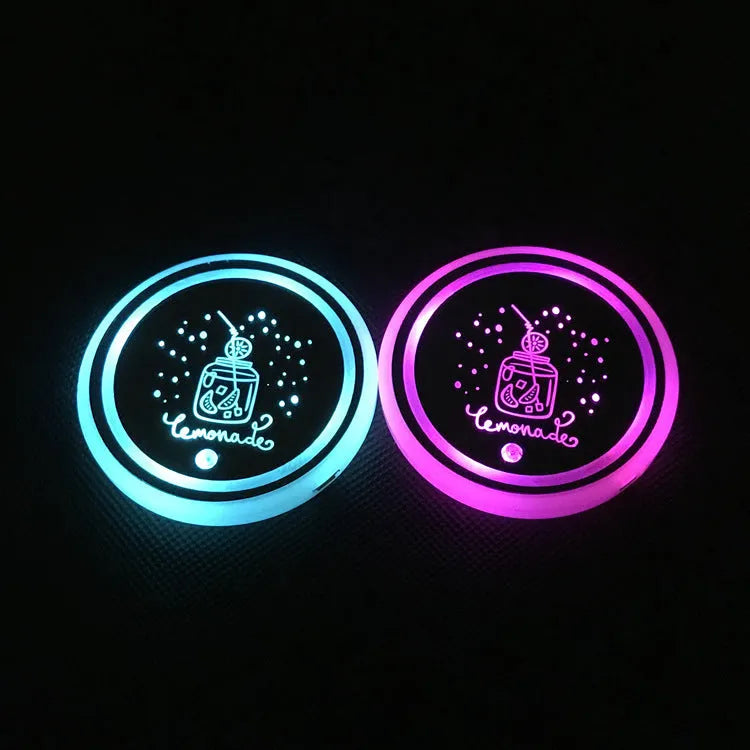 Di Shun LED luminous acrylic water coaster 68mm diameter with glowing edge in colour style 1
