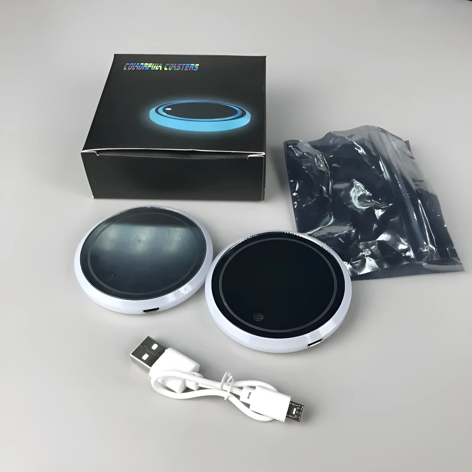 Di Shun LED luminous acrylic water coaster 68mm diameter with glowing edge in colour style 1