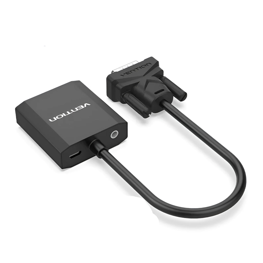 Silver Wei Xun HDMI to VGA adapter cable with audio support, pure copper core, 25cm length