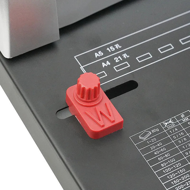 White manual A4 comb binding machine with 21-hole punching capacity