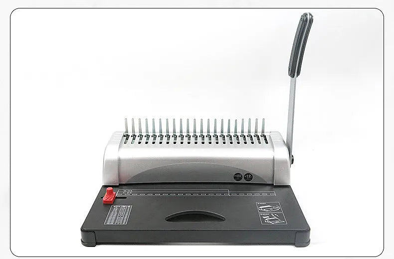 White manual A4 comb binding machine with 21-hole punching capacity